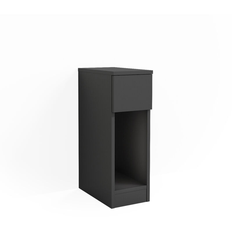 Nachttisch Enton, Schwarz, 20 x 59.5 cm Vicco