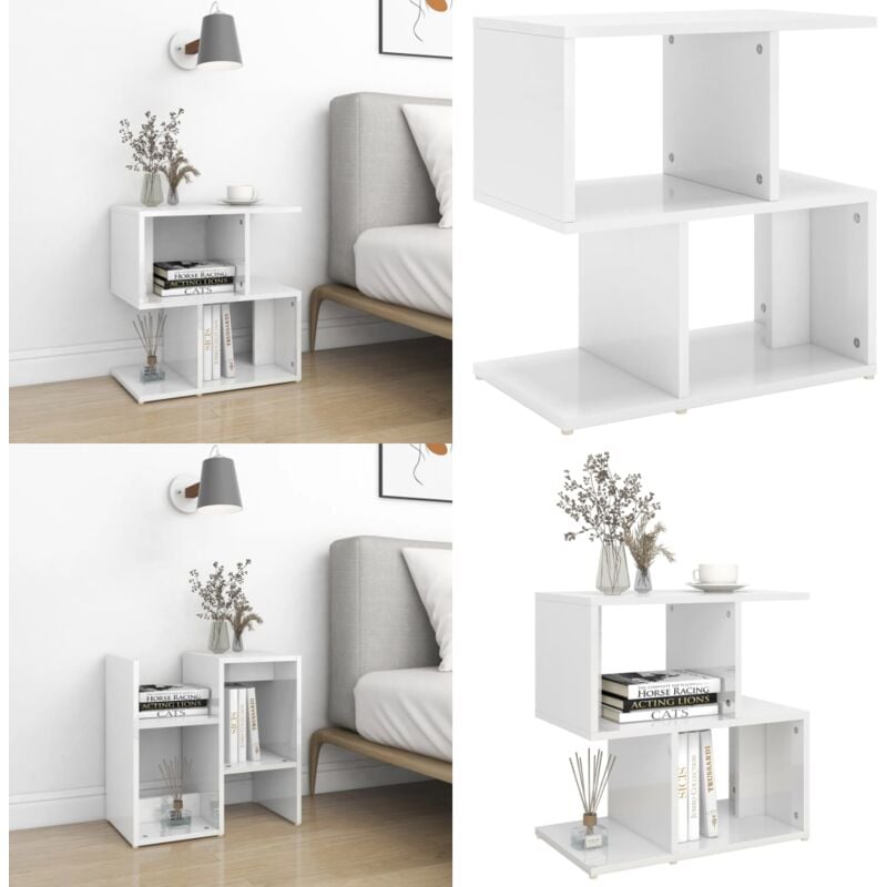 Nachttisch Hochglanz-Weiß 50x30x51,5 cm Holzwerkstoff - Nachttisch - Wohnzimmer - Schlafzimmereinrichtung - Holzwerkstoff Möbel - Weißes Möbel - Home