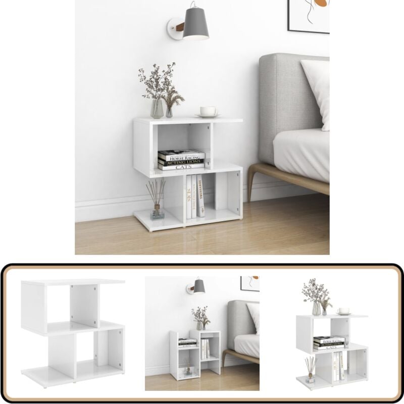 Nachttisch Hochglanz-Weiß 50x30x51,5 cm Holzwerkstoff - Nachttisch - Wohnzimmer - Schlafzimmereinrichtung - Holzwerkstoff Möbel - Weißes Möbel