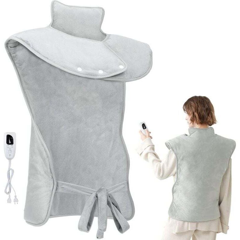 Nacken- und Rückenheizkissen, elektrische Heizdecke mit 6 einstellbaren Temperaturen / 4 Timereinstellungen / schnelles Aufheizen / maschinenwaschbar