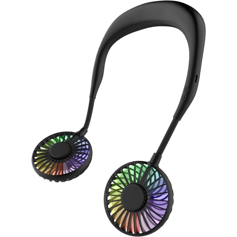 Nackenventilator, tragbarer Ventilator, Mini-USB-Ventilator, tragbarer wiederaufladbarer Nackenventilator, 3-Gang-Doppelwindkopf-Luftkühler für