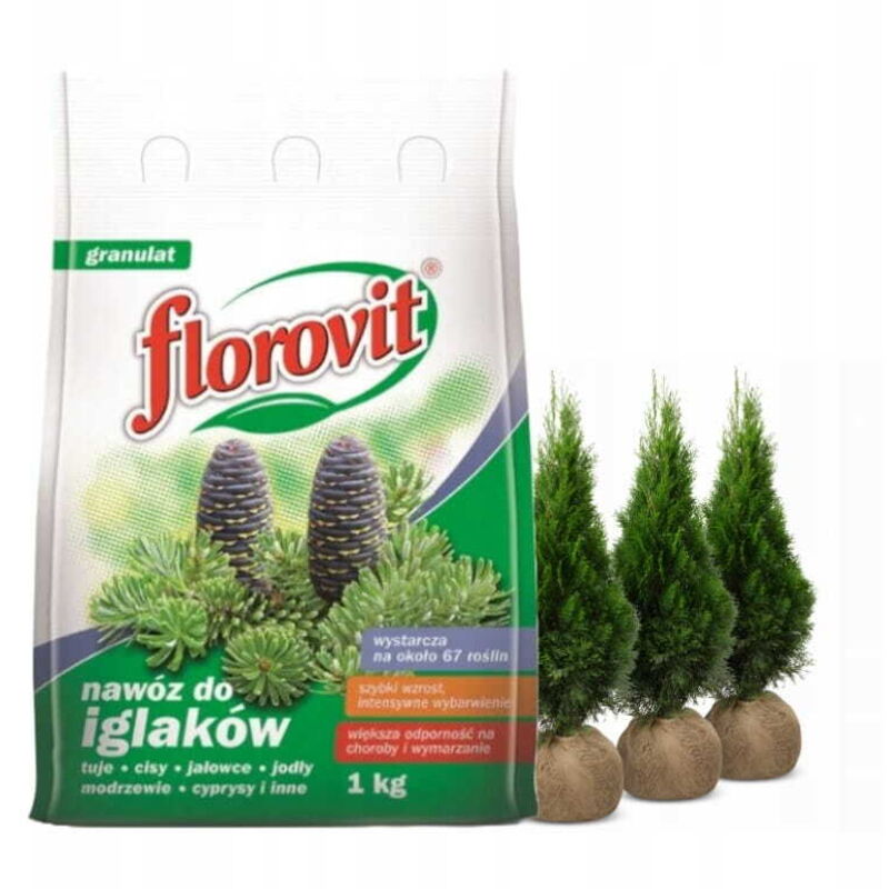 Florovit Dünger für Nadelbäume, Sträucher und Zierbäume 1 kg Granulat