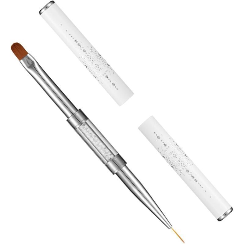 Nageldesignpinsel, doppelseitiger Gel-Nagelpinsel, French-Nagelpinsel, Nageldesign-Werkzeuge aus Nylonfasern für Frauen und Mädchen