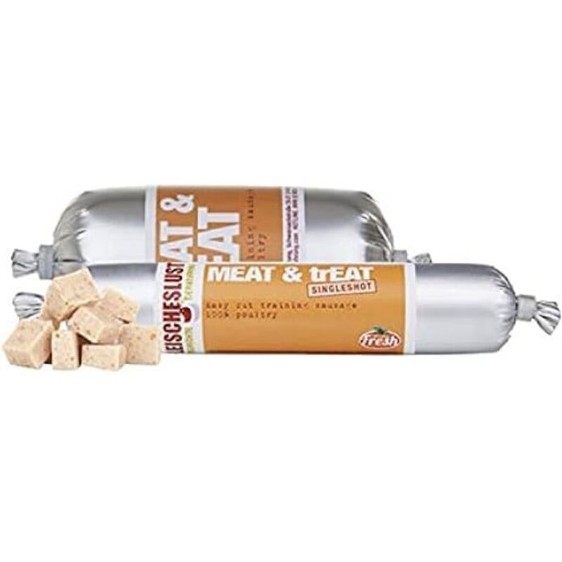 Nahrungsergänzungsmittel - FLEISCHESLUST - Hundetraining Wurst - 100% Geflügel - Glutenfrei - 4x40g