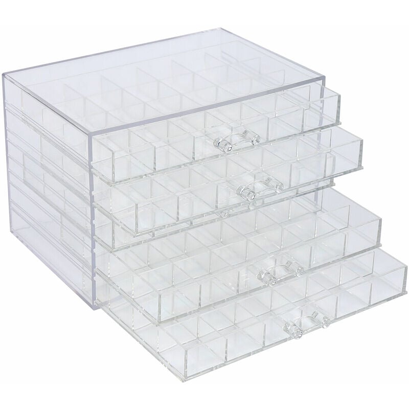Senderpick - Nailart Aufbewahrungsbox mit 5 Schichte 120 Gitter und transparenten Schubladen Schmuck Organizer Perlenbox/Kasten Staubichtes Sotierbox