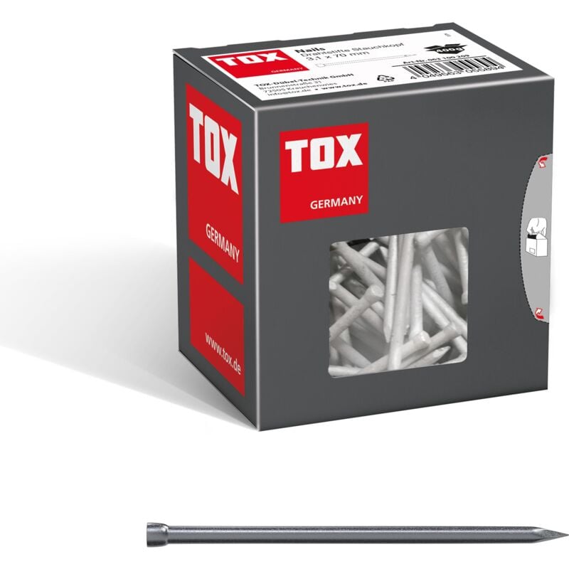 TOX - Nails 3,1x70 mm (400g) Drahtstifte, blank mit Stauchkopf (din 1152)