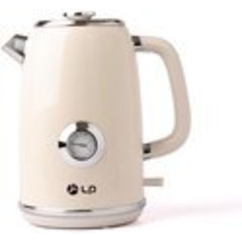 Namajunas Wasserkocher – 1,7 l Fassungsvermögen – Edelstahl – Elektrischer Wasserkocher – Warmhaltefunktion – Retro-Design – Weiß