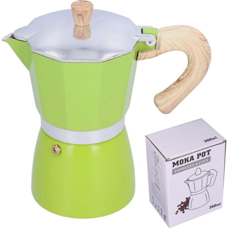 Naroote Herd-Kaffeemaschine, Edelstahl-Kaffeemaschine 300 ml (GRÜN)