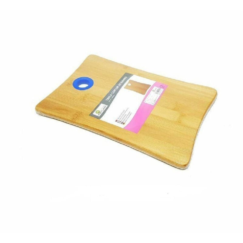 Trade Shop Traesio - Trade Shop - schneidebrett aus naturholz zum schneiden von gemüse, salami, fleisch, bambus, 25 x 17 cm -