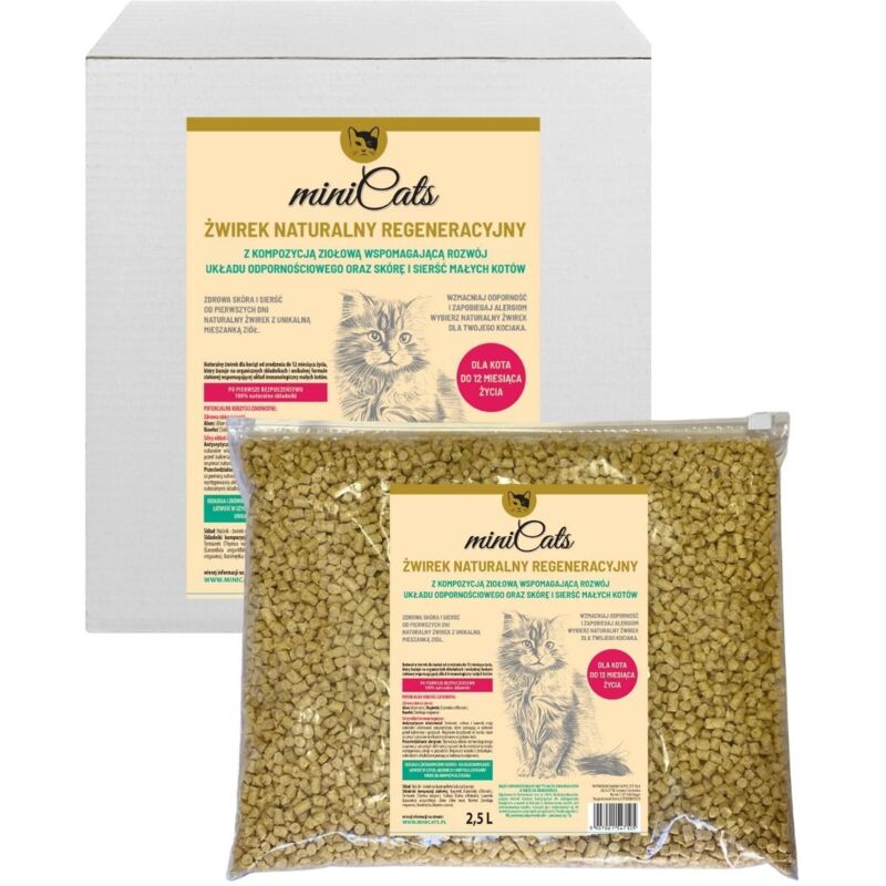 NATÜRLICHE KATZENSTREU miniCATS regenerierend mit Kräuterzusammensetzung 2,5 l