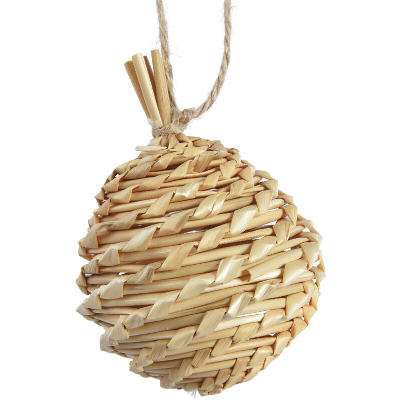 Webmarketpoint - Natürliche Weihnachtsdekoration Strohball Ornament l 10cm x ø 7.5cm