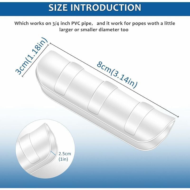 Nazalus-Schnäppchen – 30 Stück weiße Rohrclips für Gartengebäude, weiße Klemmen für Gartenfarmen, Kunststoffklammern für Gewächshausfolien,