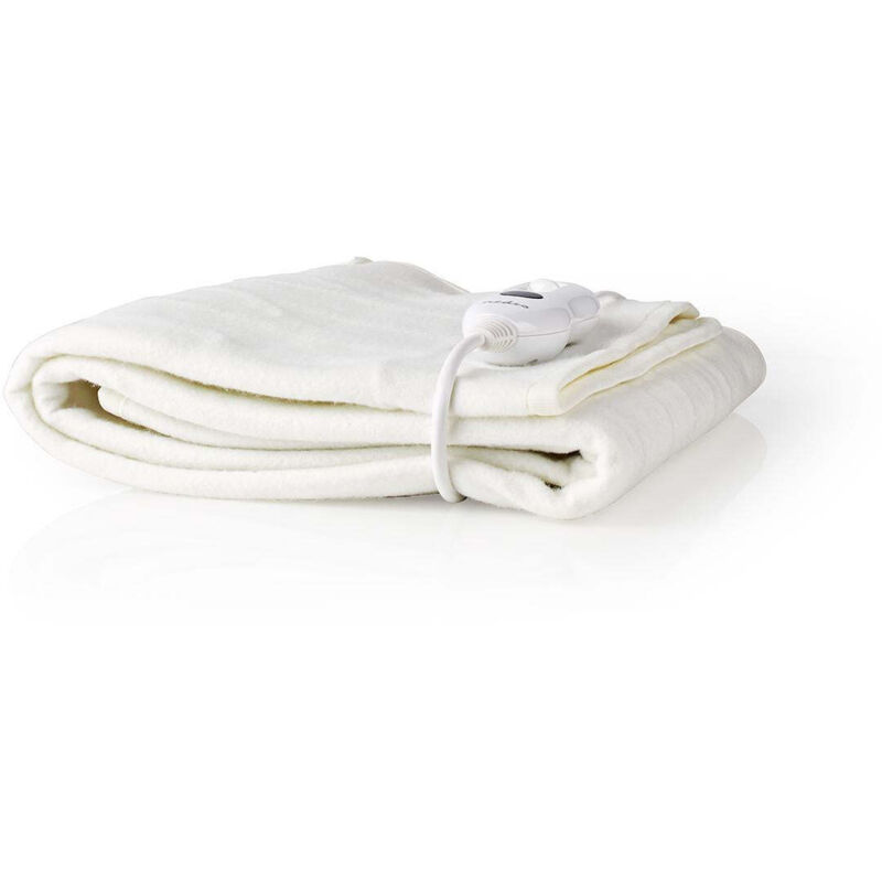Nedis Elektrisches Wärmeunterbett 150x 80cm Weiß Heizdecke Abschaltautomatik Set
