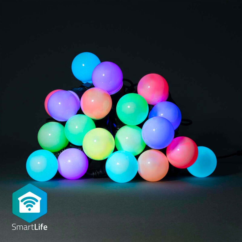 Nedis - Smartlife weihnachtsbeleuchtung festliche beleuchtung wi fi rgb 20 leds 10 m android ios durchmesser der gluhbirne 50 mm