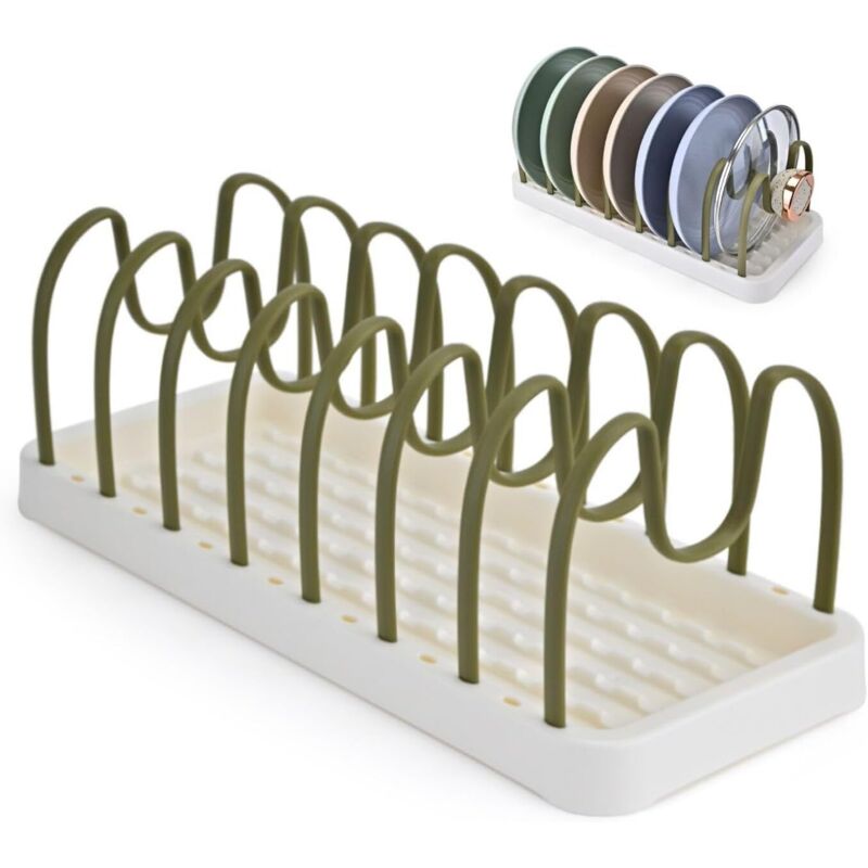 Nelken-Schublade für Töpfe und Pfannen, Küchenaufbewahrung, Deckel, verstellbarer Geschirrhalter, Kunststoffhalterung, Deckelhalter, Töpfe,