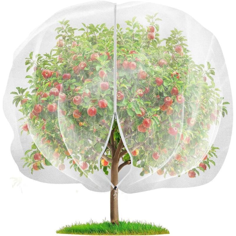 Netzgewebe für den Garten, geeignet für Pflanzen, Obstbäume, Obstkäfige, Insekten- und Vogelschutznetz mit Reißverschluss zum Schutz von Pflanzen,