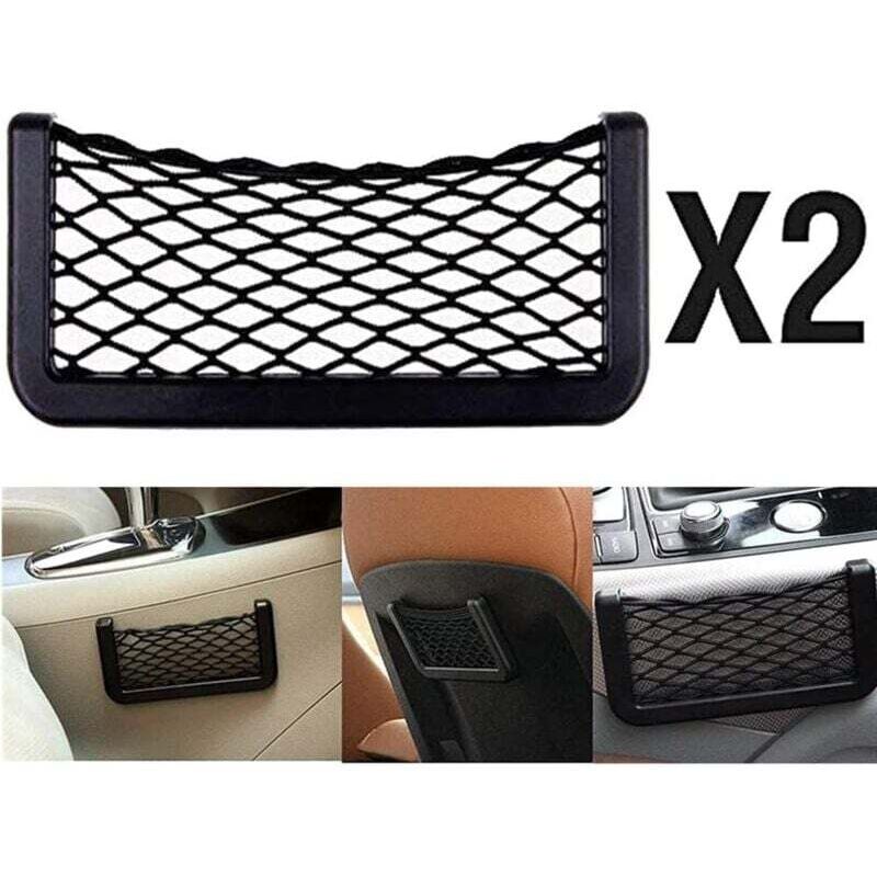 Netztaschen-Organizer, universelle Aufbewahrungsnetztasche für die Autositzlehne, String Bag, Mesh-Taschen-Organizer, selbstklebend für Geldbörse (2