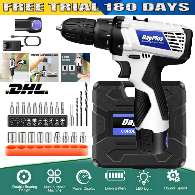 Dayplus - Neu Brushless Akkuschrauber Akkubohrer Schlagbohrer Bohrschrauber Bürstenlos