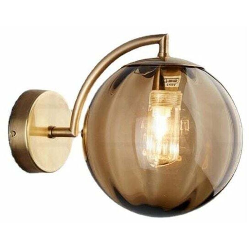 Neu Nordic Moderne Wand Lampe Ø15CM Bernstein Glas Ball Wand Lampe Wandleuchte Leuchte Metall Halterung Wand Lampe (Bernstein)
