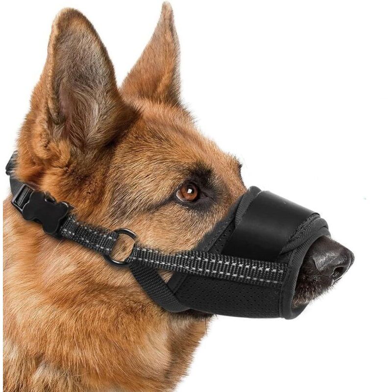 Neuer Maulkorb für kleine Hunde aus weichem, reflektierendem Material, mit verstellbarem Riemen, atmungsaktivem Mundstück, biss- und kausicher,