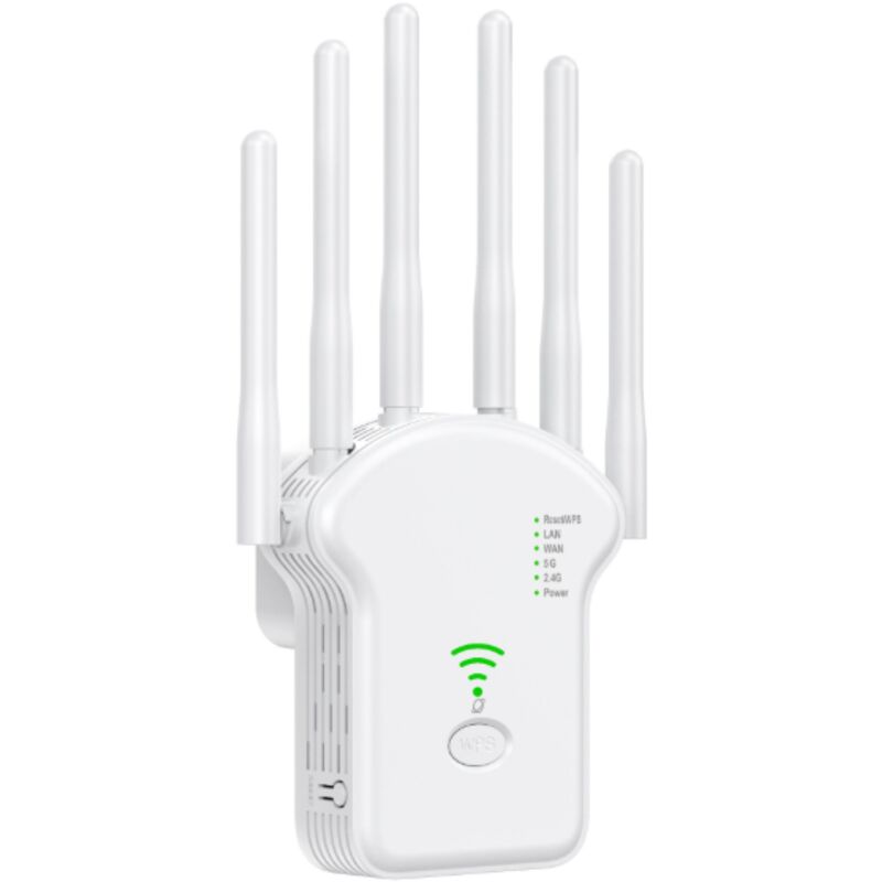 Neuer WLAN-Repeater 2025, leistungsstarker 1200-Mbit/s-WLAN-Repeater, Dualband-WLAN-Verstärker (5 GHz & 2,4 GHz) mit WPS, Gigabit-Port-WLAN-Extender,
