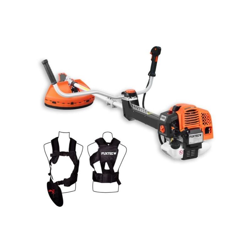 [NEUWERTIG] FUXTEC Benzin Profi-Motorsense mit 62ccm und 8,6Kg, Faden und Tragegurt - mit Antivibrationssystem 2-Takt Freischneider Fadenspule 2,6kW