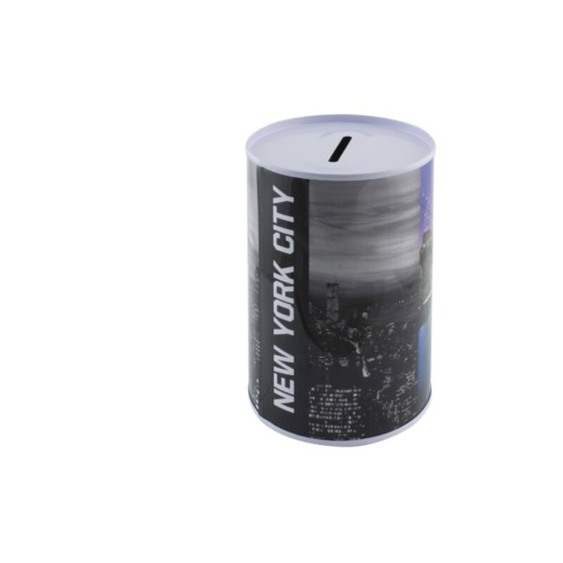 NEW YORK Blech-Spardose, modernes Metalldesign, kultiger Aufdruck, 12,5 x 8 cm