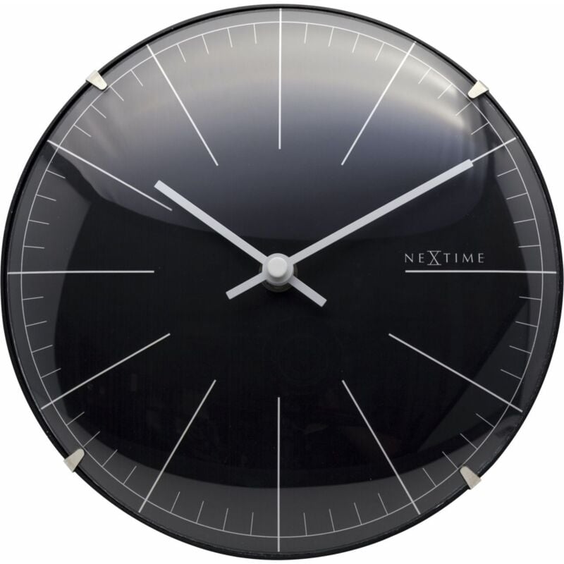 Nextime Tisch- Wanduhr Big Stripe Mini Dome Ø 20 cm schwarz Wanduhr