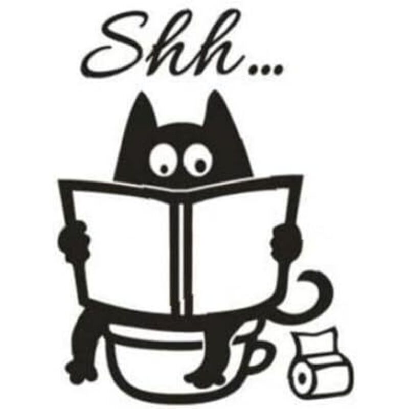 Niedliche Katzen-Wandtattoos, abnehmbare Vinylfolie, Tür-/Toilettensitzdekoration, Badezimmer