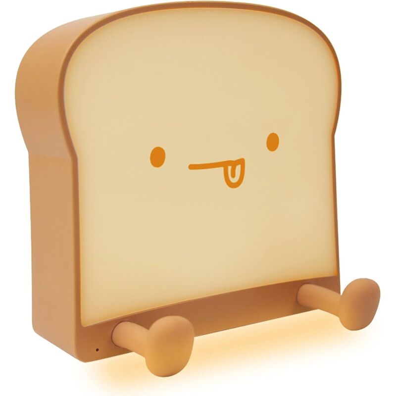 Niedliche LED-Nachtlampe in Toastbrotform mit Akku, tragbar, ideal für Schlafzimmer, Schlafzimmer und Bett – eine tolle Idee für Mädchen, Jungen und