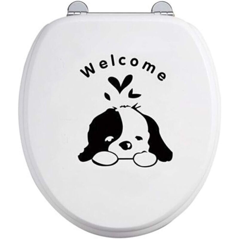 Niedliche Wandtattoos mit Cartoon-Welpen, wasserfeste WC-Aufkleber, Badezimmerdeko, langlebige Dekoration