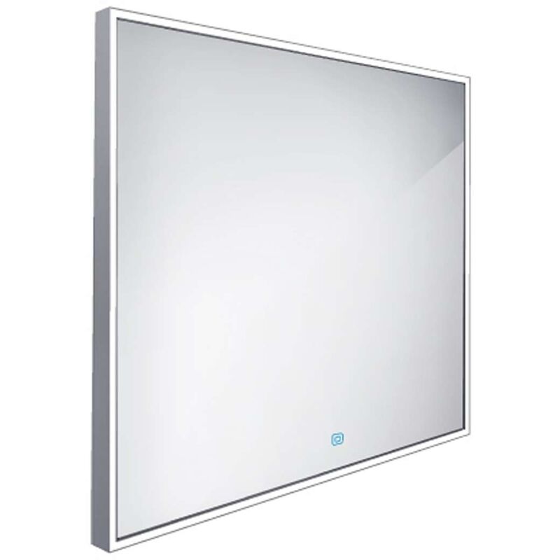 Nimco - Spiegel - Spiegel mit LED-Beleuchtung, 70x70 cm, Berührungssensor, Aluminium zp 13077V