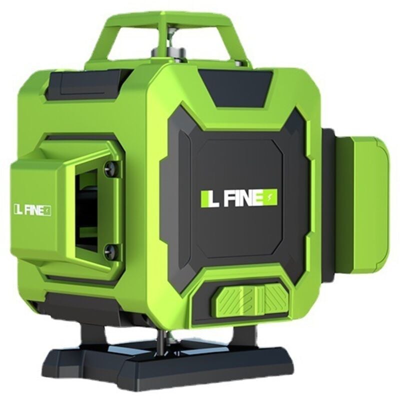 Nivel láser de 16x 360°, láser verde autonivelante, líneas cruzadas verticales y horizontales, control remoto integrado, 2 baterías recargables de