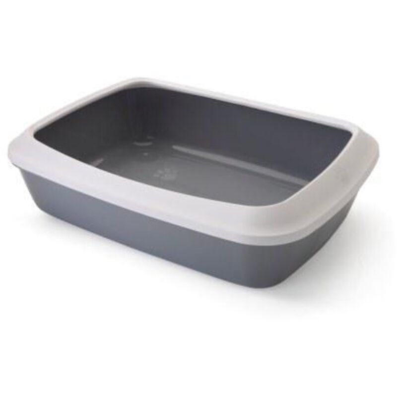 Savic - Nobby Katzentoilette Iriz mit Rand grau-weiß 50 x 36,5 x 11,5 cm Katzentoilette