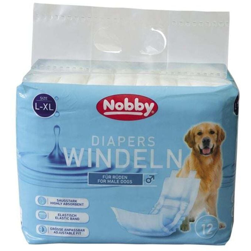 Nobby - Windeln für Rüden 12 St. 60 - 80 cm Größe l-xl Hundepflege