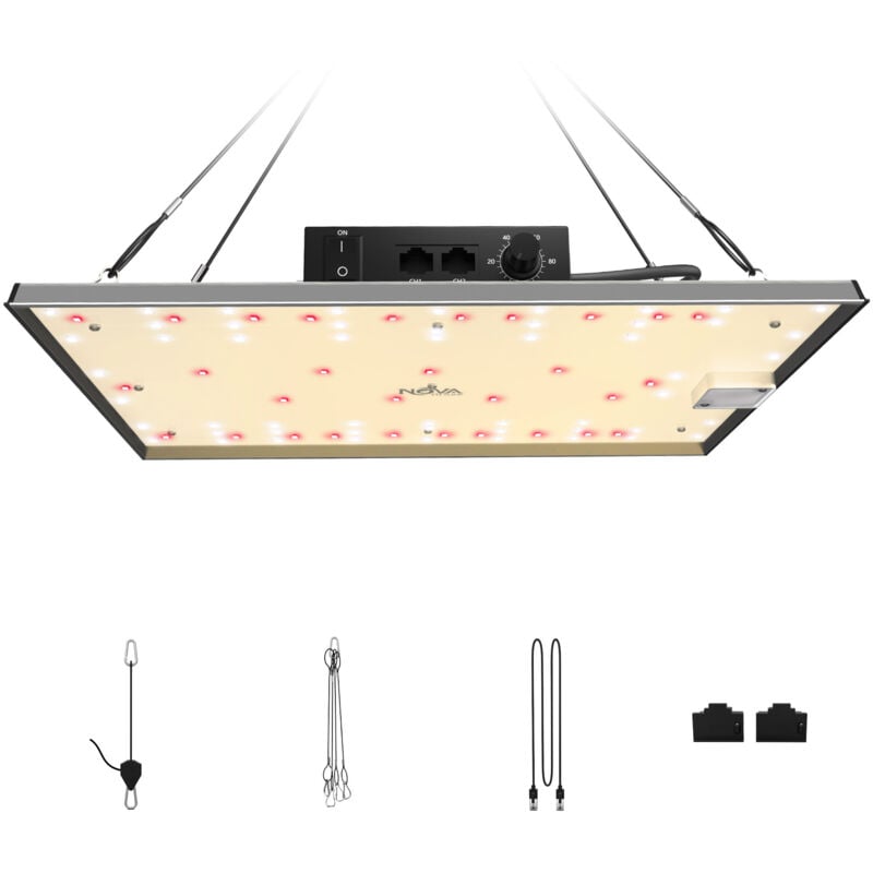 NovaGrove Pflanzenlampe LED Vollspektrum, 100W Grow Lampe für Growbox. Grow Light mit Dimmbar & Daisy Chain, EC10