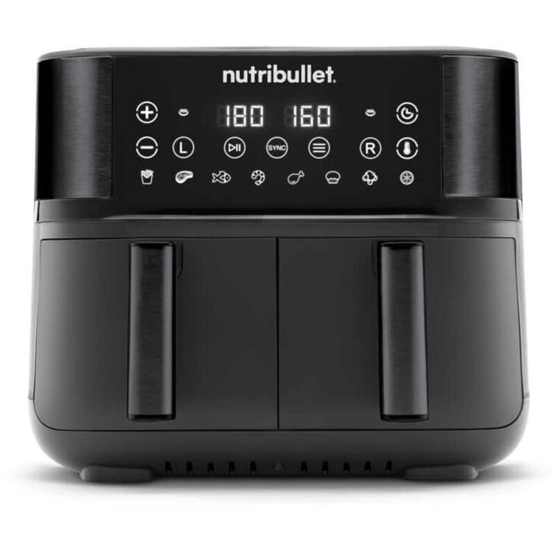 NutriBullet Air Fryer Double Bac Doppel 8 l Eigenständig 2850 W Heißluftfritteuse Schwarz