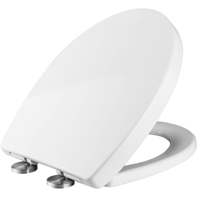 O-förmiger WC-Sitz, WC-Becken mit Absenkautomatik, WC-Sitz mit Absenkautomatik, Universal-WC-Sitz in Weiß