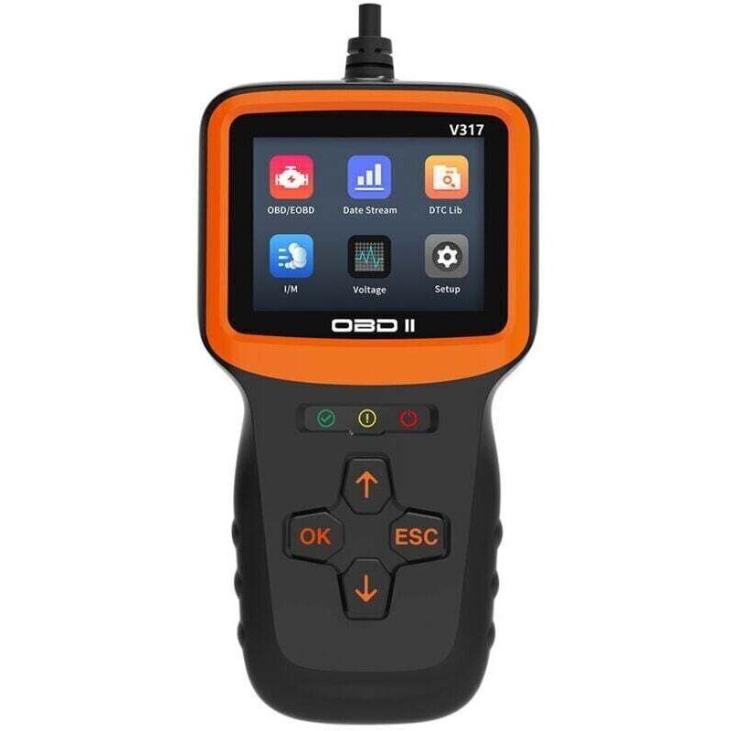 OBD2-Diagnosegerät für Pkw, französisches OBD2-Diagnosegerät für alle Fahrzeuge ab Baujahr 2000, Fehlerlesegerät mit allen OBDII-Funktionen