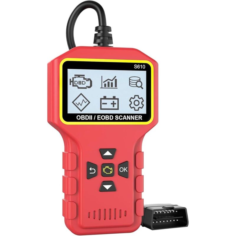 OBD2-Diagnosegerät, Universalversion, Motorfehlercodeleser, OBDII/EOBD/CAN-Diagnosegerät mit Fehlercode-Lese- und Löschfunktion, für alle