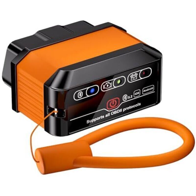 OBD2-Kfz-Diagnosegerät mit Bluetooth 5.2, OBD2-Diagnoseadapter für Pkw, markenübergreifendes Kfz-Diagnosegerät für iOS und Android,