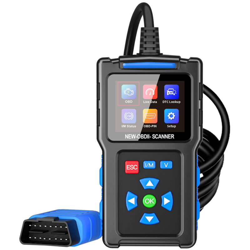 OBDII-Scanner-Diagnosegerät, Kfz-Code-Lesegerät mit 6, 8 Funktionsmodi, Lesen/Löschen von DTCs, Live-Daten, I/M-Status, Batteriespannungserkennung,