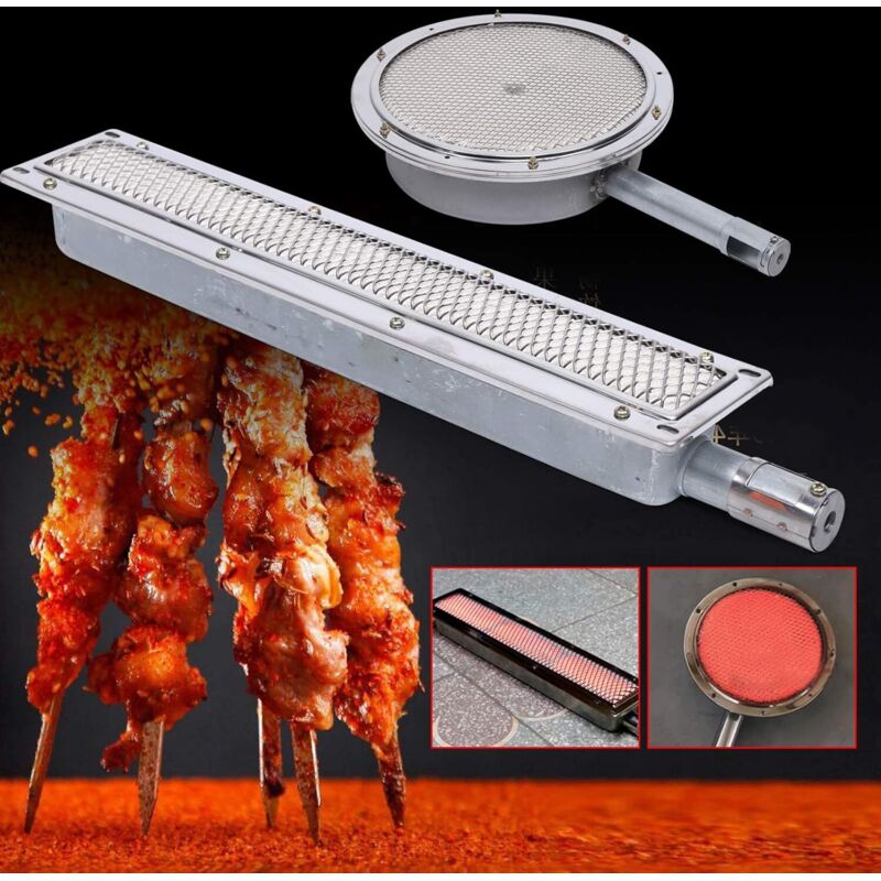 Oberhitze Gasgrill aus Edelstahl BBQ Barbecues Infrarot Seitenbrenner Keramikheizung Kochen Barbecue Gasgrill (Rechteck)