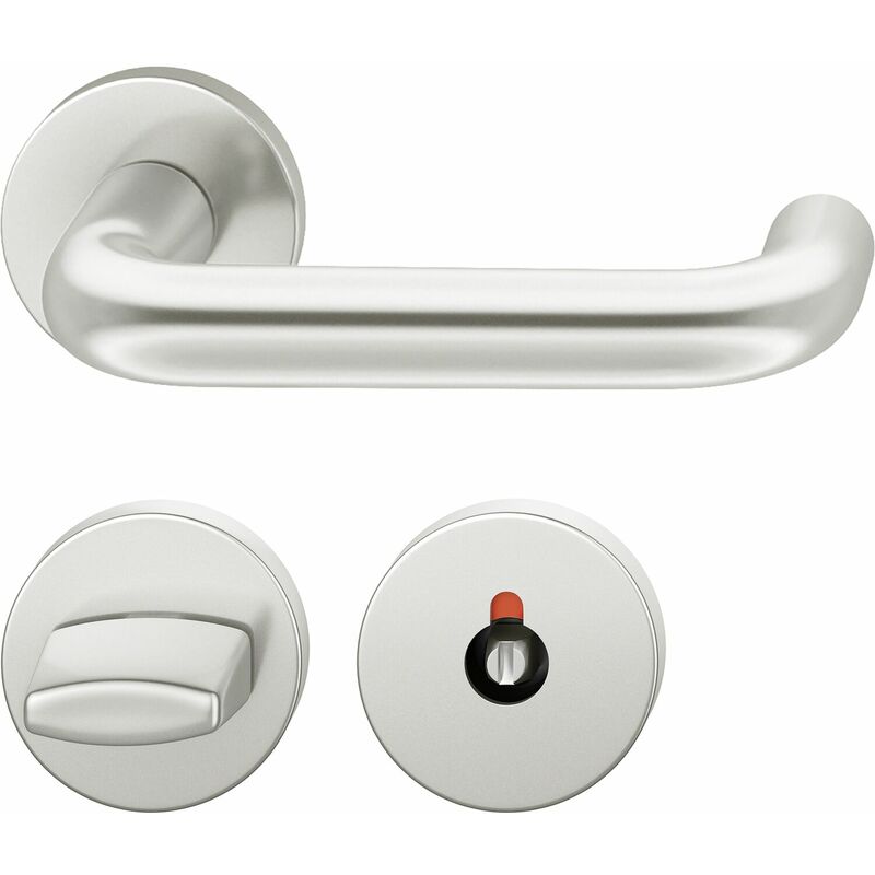 FSB - Objekt Drückergarnitur 72 1070 agl auf Rosette wc din, silber eloxiert