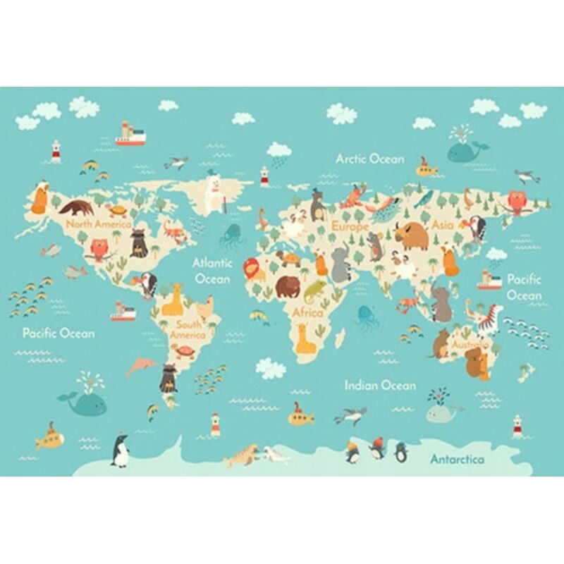 ObXL46 - Diamantmalerei 60x80 - Weltkarte, Tiere