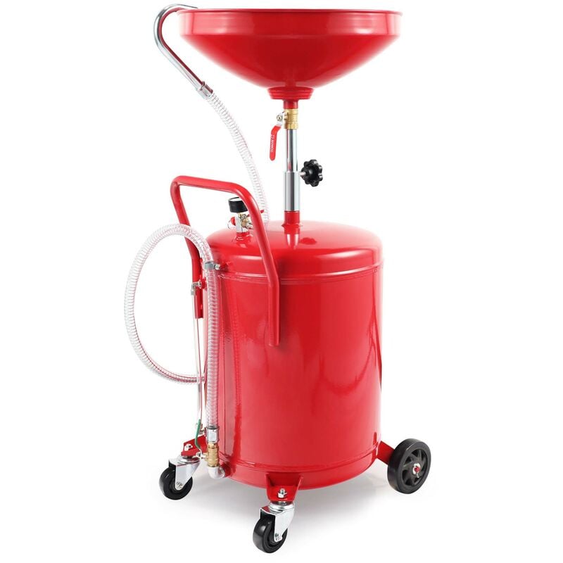 Lauffanggerät für 80l, höhenverstellbar 122-168 cm mit 4-Rad-Fahrwerk, Entleerung mittels Luftdruck