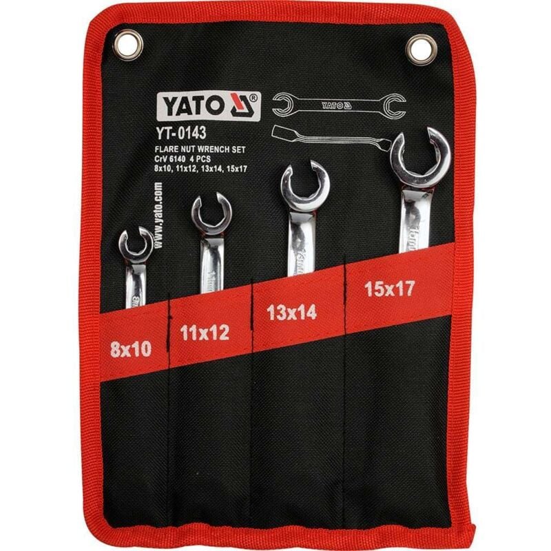 Yato - Offener Bremsleitung Bremsen Ringschlüssel Satz 4 Tlg.