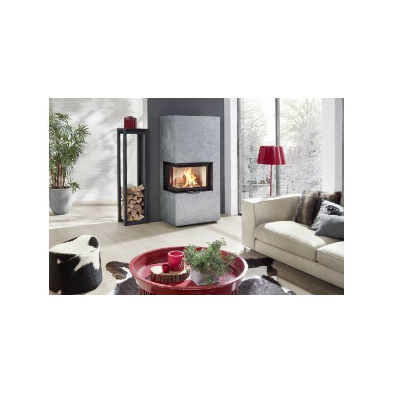 Kaminofen osorno l 7,8 kW Ofen Kamin Holzofen Bausatz Stahl/Schwarz/rechts - Olsberg