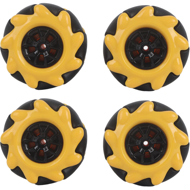 Ineasicer - Omnidirektionales Mecanum-Rad für Smart-Roboter, Autoteile, Zubehör, DIY-Spielzeugkomponenten, 48 mm, für TT-Kupplung (2 Paar)