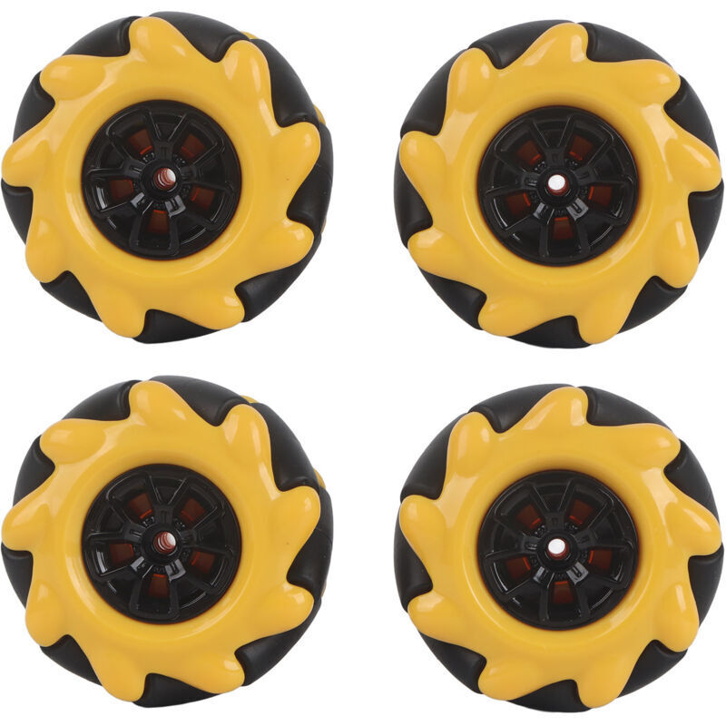 Ymyny - Omnidirektionales Mecanum-Rad für Smart-Roboter, Autoteile, Zubehör, DIY-Spielzeugkomponenten, 48 mm, für TT-Kupplung (2 Paar) mumu